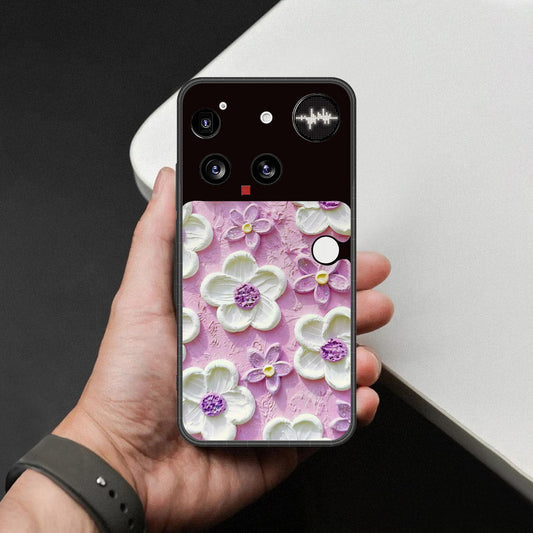 Nothing Phone 3 Cover - Floral Series - Design 4 - Purple & White - HQ Premium Shine Durable Shatterproof Case