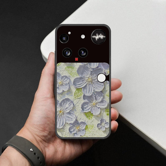 Nothing Phone 3 Cover - Floral Series - Design 12 - Grey & Green - HQ Premium Shine Durable Shatterproof Case