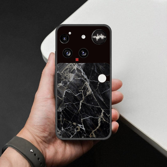 Nothing Phone 3 - Black Marble Series - HQ Premium Shine Durable Shatterproof Case