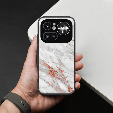Nothing Phone (4a) Pro Cover - White Marble Series - HQ Ultra Shine Premium Infinity Glass Soft Silicon Borders Case