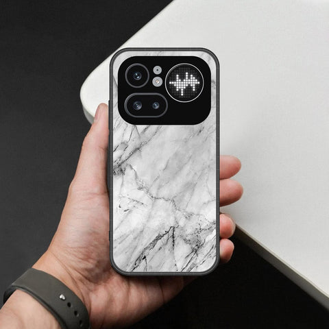 Nothing Phone (4a) Pro Cover - White Marble Series - HQ Ultra Shine Premium Infinity Glass Soft Silicon Borders Case
