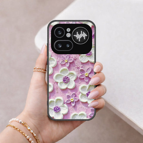 Nothing Phone (4a) Pro Cover - Floral Series - Design 4 - Purple & White - HQ Ultra Shine Premium Infinity Glass Soft Silicon Borders Case