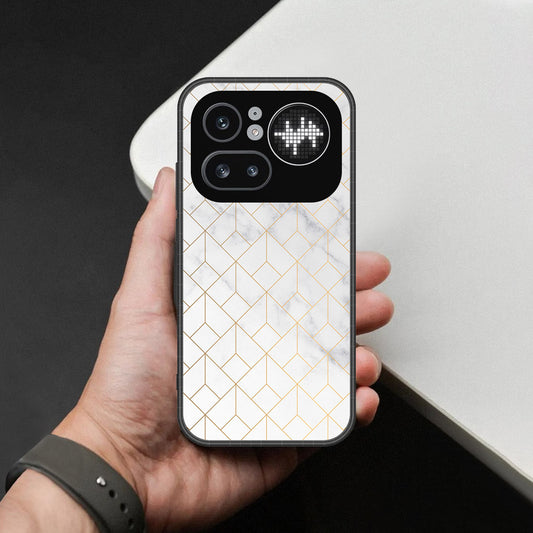 Nothing Phone (4a) Pro Cover - White Marble Series 2 - HQ Ultra Shine Premium Infinity Glass Soft Silicon Borders Case