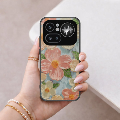 Nothing Phone (4a) Pro Cover - Floral Series - Design 16 - Cyan & Pink - HQ Ultra Shine Premium Infinity Glass Soft Silicon Borders Case