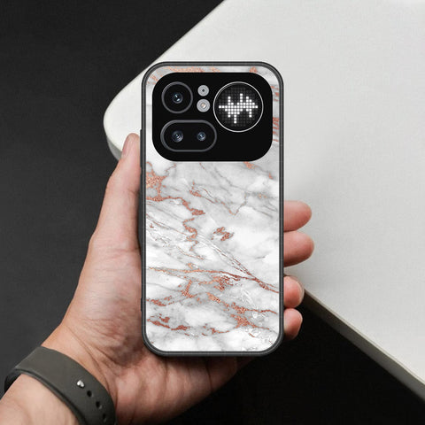 Nothing Phone (4a) Pro Cover - White Marble Series 2 - HQ Ultra Shine Premium Infinity Glass Soft Silicon Borders Case