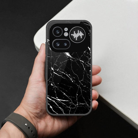 Nothing Phone (4a) Pro Cover - Black Marble Series - HQ Ultra Shine Premium Infinity Glass Soft Silicon Borders Case