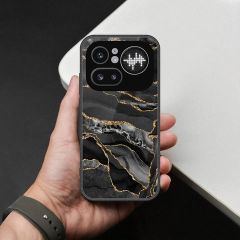 Nothing Phone (4a) Pro Cover - Black Marble Series - HQ Ultra Shine Premium Infinity Glass Soft Silicon Borders Case