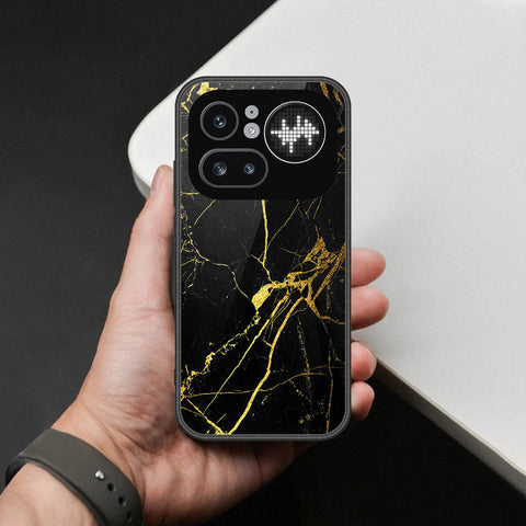 Nothing Phone (4a) Pro Cover - Black Marble Series - HQ Ultra Shine Premium Infinity Glass Soft Silicon Borders Case