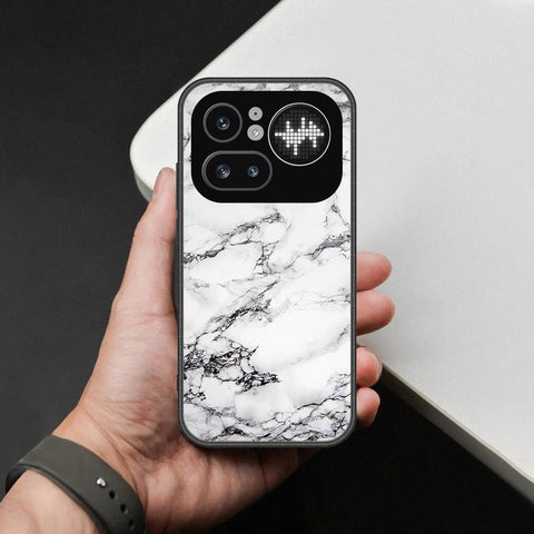 Nothing Phone (4a) Pro Cover - White Marble Series - HQ Ultra Shine Premium Infinity Glass Soft Silicon Borders Case