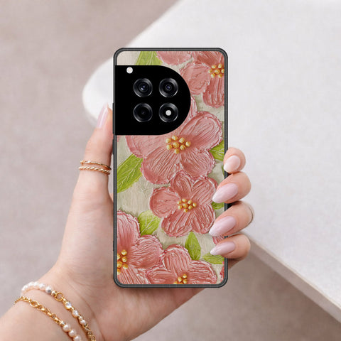 OnePlus Ace 3 Cover - Floral Series - Design 9 - Pink & Green - HQ Premium Shine Durable Shatterproof Case
