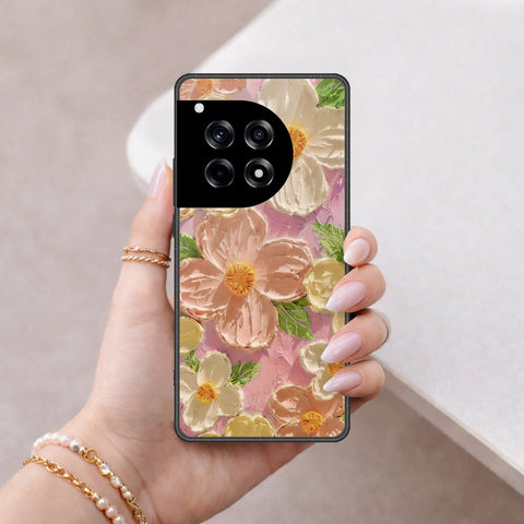 OnePlus Ace 3 Cover - Floral Series - Design 11 - White & Green - HQ Premium Shine Durable Shatterproof Case