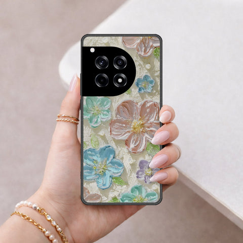 OnePlus 12R Cover - Floral Series - Design 14 - Blue & Purple - HQ Premium Shine Durable Shatterproof Case