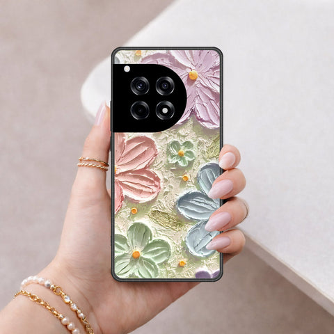 OnePlus 12R Cover - Floral Series - Design 15 - Blue & Green - HQ Premium Shine Durable Shatterproof Case