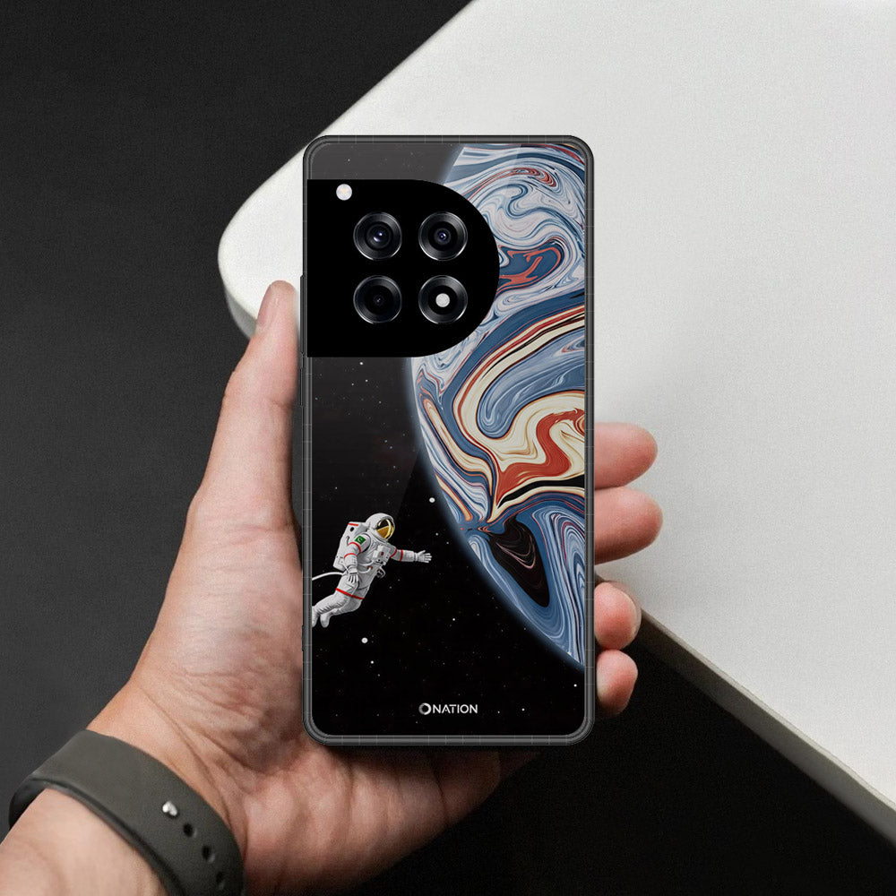 OnePlus 12R Cover - Cosmic Marble Astronaut Design - HQ Premium Shine Durable Shatterproof Case