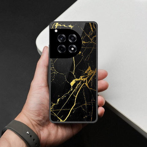 OnePlus 12R Cover - Black Marble Series - HQ Premium Shine Durable Shatterproof Case
