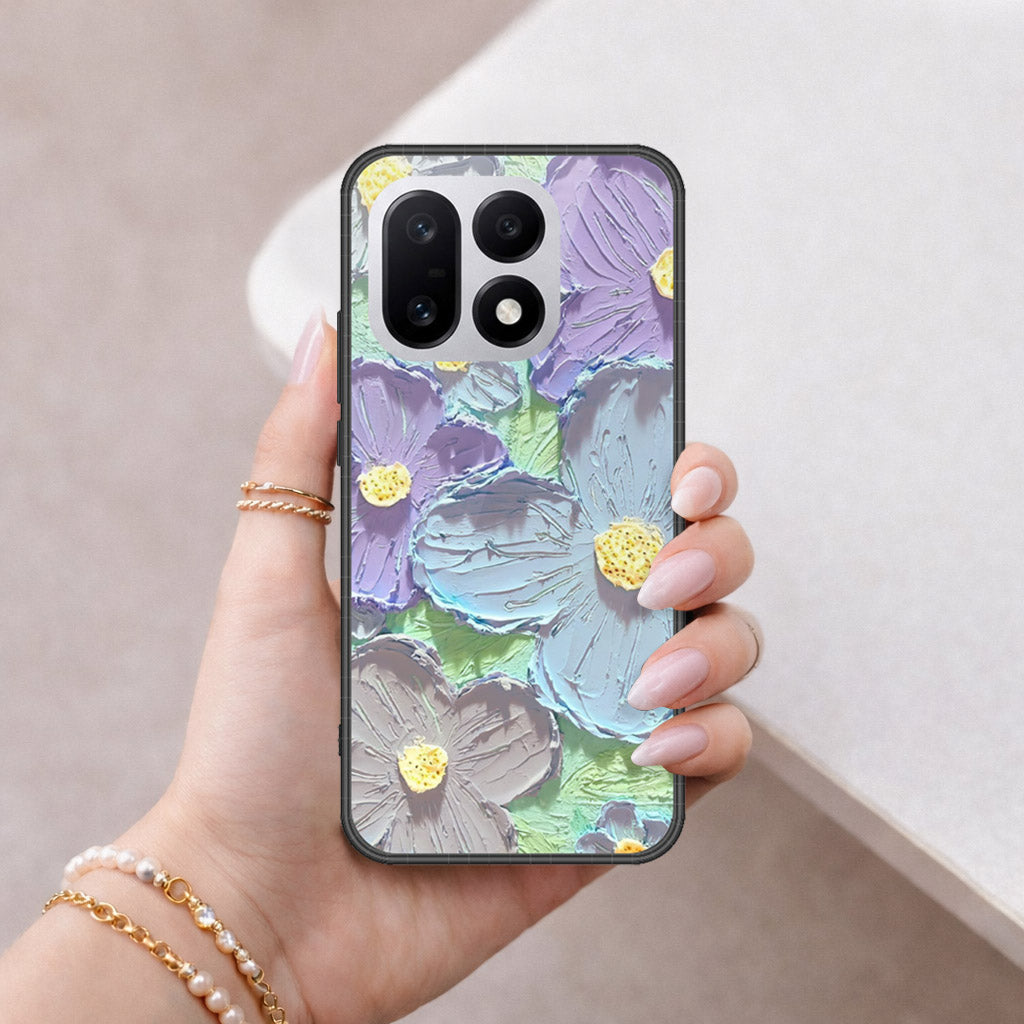 OnePlus 16 Cover - Floral Series - Design 1 - Purple & Aqua - HQ Premium Shine Durable Shatterproof Case