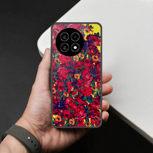 OnePlus Ace 5 Pro - Floral Series - HQ Ultra Shine Premium Infinity Glass Soft Silicon Borders Case