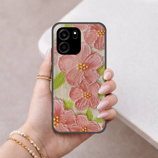 OnePlus Turbo 6V Cover - Floral Series - Design 9 - Pink & Green - HQ Premium Shine Durable Shatterproof Case