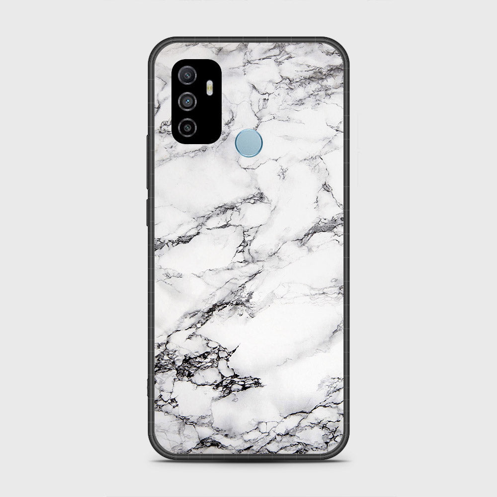 Oppo A53 Cover- White Marble Series - HQ Premium Shine Durable Shatterproof Case