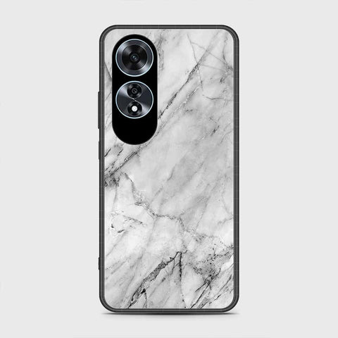 Oppo A60 Cover- White Marble Series - HQ Ultra Shine Premium Infinity Glass Soft Silicon Borders Case