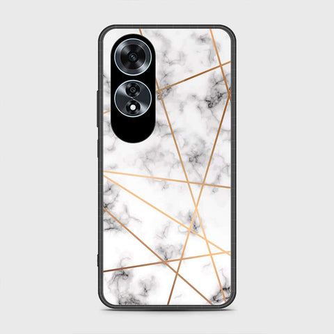 Oppo A60 Cover- White Marble Series 2 - HQ Ultra Shine Premium Infinity Glass Soft Silicon Borders Case