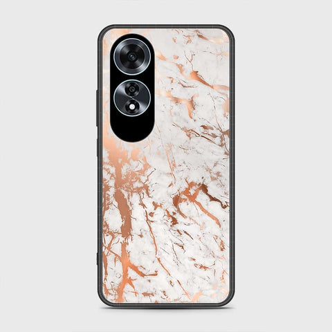 Oppo A60 Cover- White Marble Series 2 - HQ Ultra Shine Premium Infinity Glass Soft Silicon Borders Case