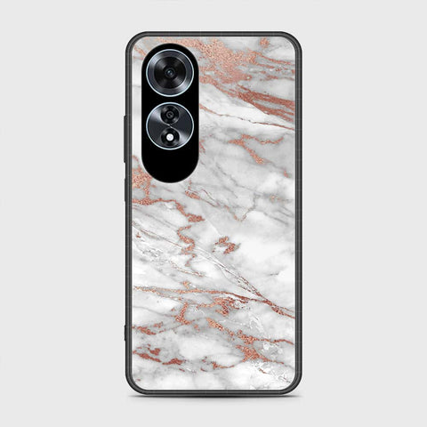 Oppo A60 Cover- White Marble Series 2 - HQ Ultra Shine Premium Infinity Glass Soft Silicon Borders Case