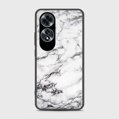 Oppo A60 Cover- White Marble Series - HQ Ultra Shine Premium Infinity Glass Soft Silicon Borders Case