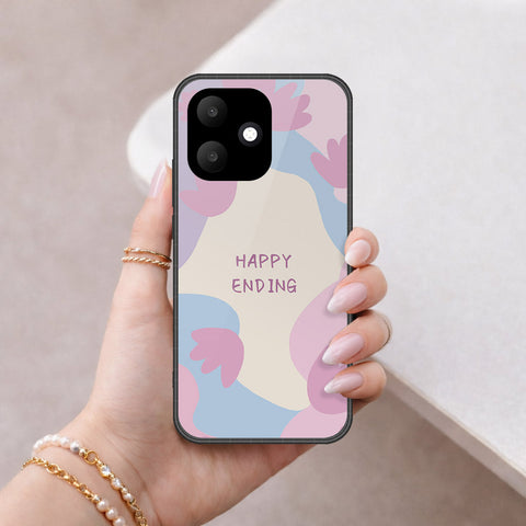 Oppo A6c Cover - Happy Series - HQ Ultra Shine Premium Infinity Glass Soft Silicon Borders Case