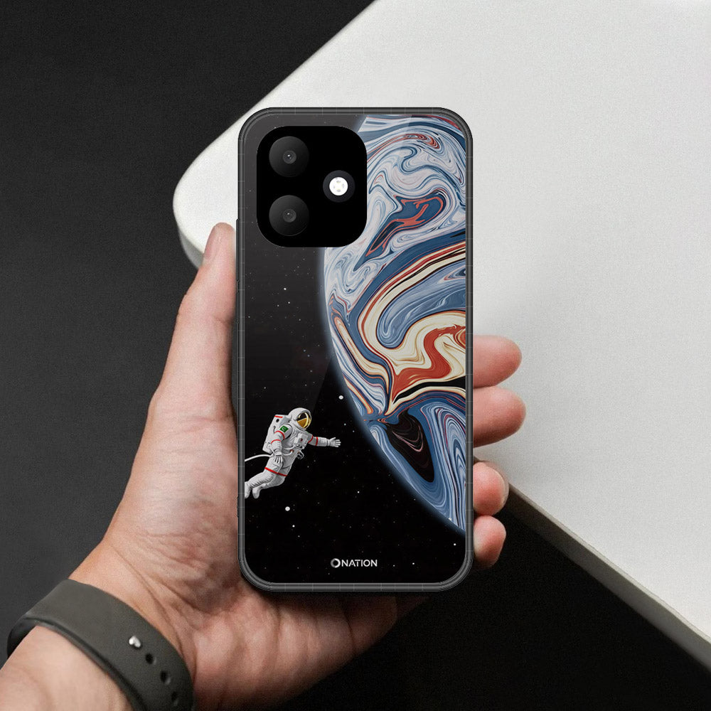 Oppo A6c Cover - Cosmic Marble Astronaut Design - HQ Ultra Shine Premium Infinity Glass Soft Silicon Borders Case