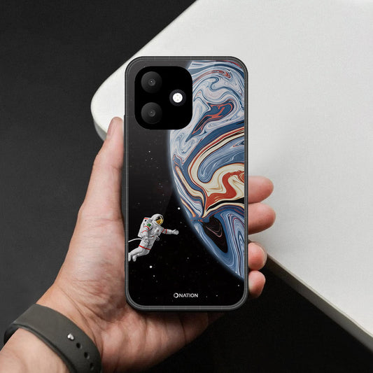 Oppo A6c Cover - Cosmic Marble Astronaut Design - HQ Ultra Shine Premium Infinity Glass Soft Silicon Borders Case