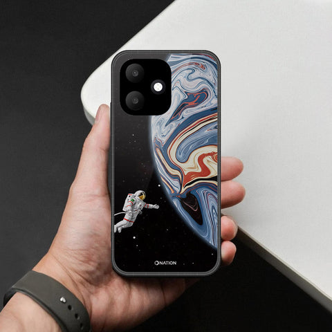 Oppo A6c Cover - Cosmic Marble Astronaut Design - HQ Ultra Shine Premium Infinity Glass Soft Silicon Borders Case