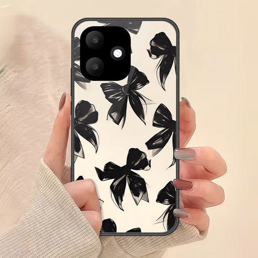 Oppo A6c Cover - ONation Bow Series - HQ Ultra Shine Premium Infinity Glass Soft Silicon Borders Case