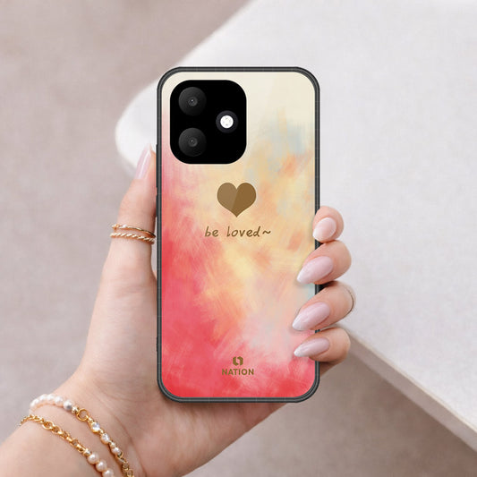 Oppo A6c Cover - ONation Heart Series - HQ Ultra Shine Premium Infinity Glass Soft Silicon Borders Case