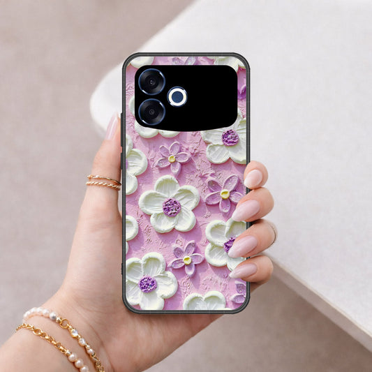 Oppo A6s Pro (China) Cover - Floral Series - Design 4 - Purple & White - HQ Premium Shine Durable Shatterproof Case