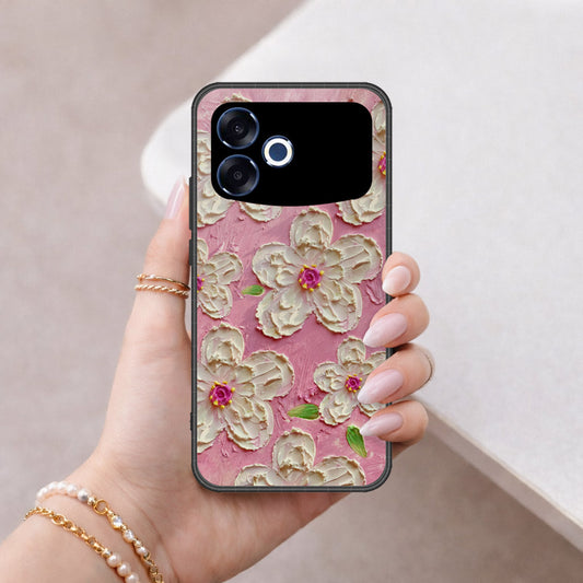 Oppo A6s Pro (China) Cover - Floral Series - Design 5 - Pink & White - HQ Premium Shine Durable Shatterproof Case