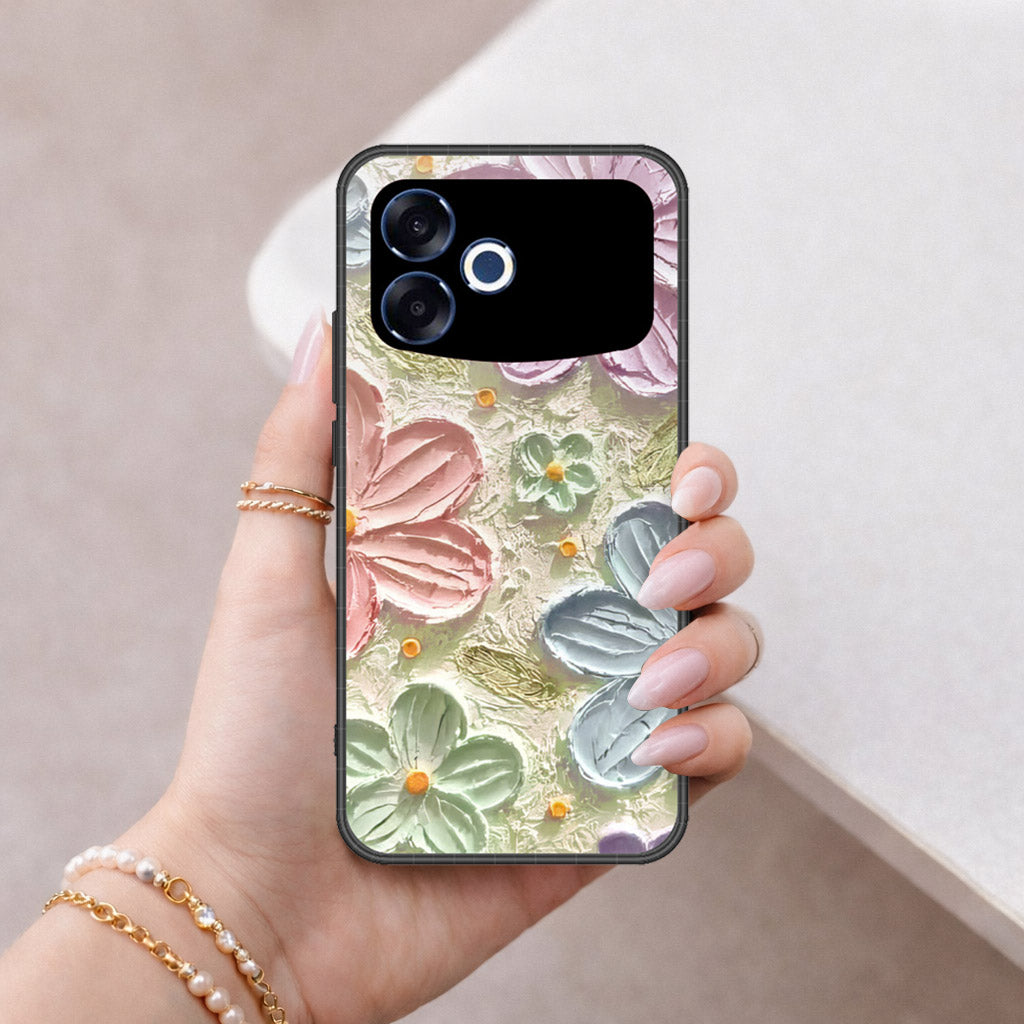 Oppo A6s Pro (China) Cover - Floral Series - Design 15 - Blue & Green - HQ Premium Shine Durable Shatterproof Case