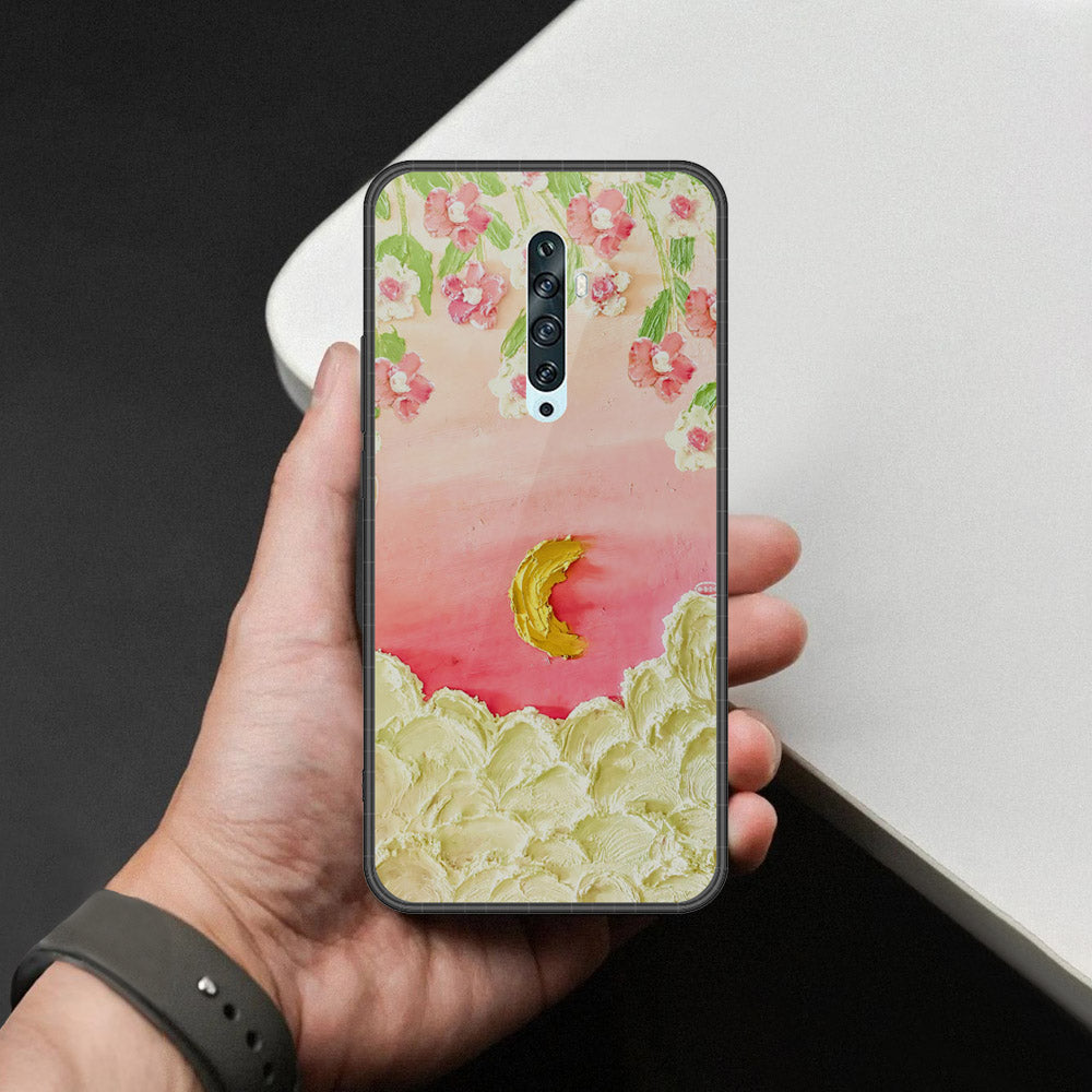 Oppo Reno 2 Cover - Floral Series - Design 7 - Pink & Yellow - HQ Premium Shine Durable Shatterproof Case