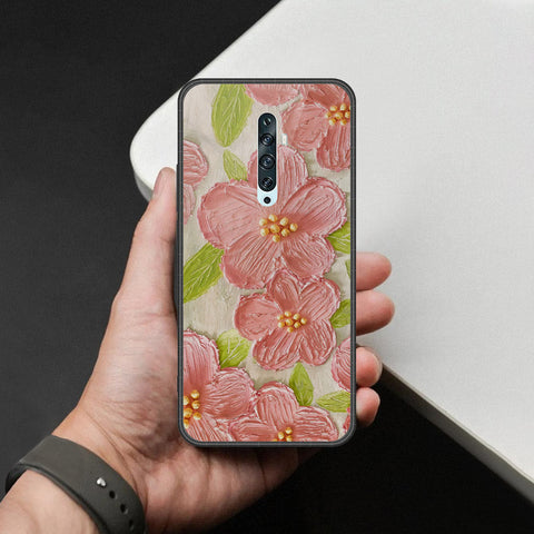 Oppo Reno 2 Cover - Floral Series - Design 9 - Pink & Green - HQ Premium Shine Durable Shatterproof Case