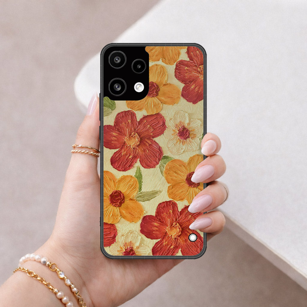 Nothing Phone 3a Lite Cover - Floral Series - Design 6 - Red & Orange - HQ Premium Shine Durable Shatterproof Case