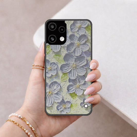 Nothing Phone 3a Lite Cover - Floral Series - Design 12 - Grey & Green - HQ Premium Shine Durable Shatterproof Case