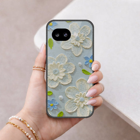 Google Pixel 10a Cover - Floral Series - Design 3 - Sky Blue - HQ Ultra Shine Premium Infinity Glass Soft Silicon Borders Case