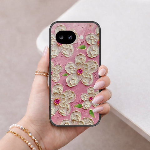 Google Pixel 10a Cover - Floral Series - Design 5 - Pink & White - HQ Ultra Shine Premium Infinity Glass Soft Silicon Borders Case