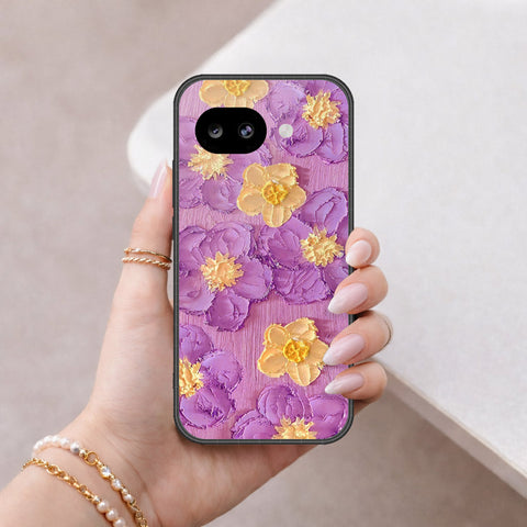 Google Pixel 10a Cover - Floral Series - Design 8 - Purple & Yellow - HQ Ultra Shine Premium Infinity Glass Soft Silicon Borders Case