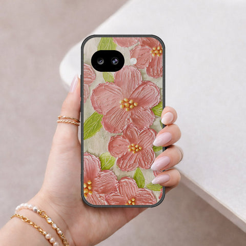 Google Pixel 10a Cover - Floral Series - Design 9 - Pink & Green - HQ Ultra Shine Premium Infinity Glass Soft Silicon Borders Case