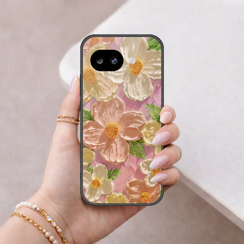 Google Pixel 10a Cover - Floral Series - Design 11 - White & Green - HQ Ultra Shine Premium Infinity Glass Soft Silicon Borders Case