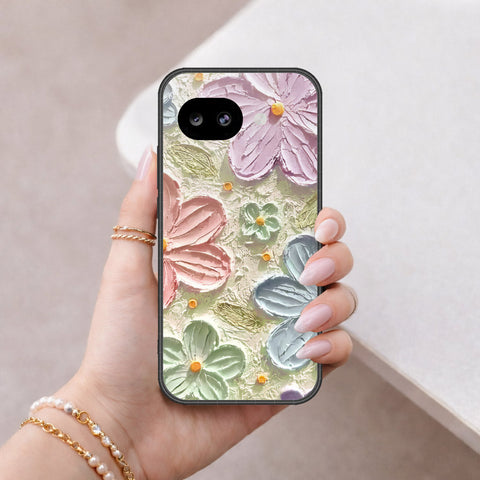 Google Pixel 10a Cover - Floral Series - Design 15 - Blue & Green - HQ Ultra Shine Premium Infinity Glass Soft Silicon Borders Case