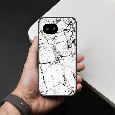 Google Pixel 10a Cover - White Marble Series 2 - HQ Ultra Shine Premium Infinity Glass Soft Silicon Borders Case