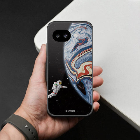 Google Pixel 10a Cover - Cosmic Marble Astronaut Design - HQ Ultra Shine Premium Infinity Glass Soft Silicon Borders Case