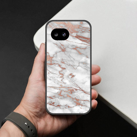 Google Pixel 10a Cover - White Marble Series 2 - HQ Ultra Shine Premium Infinity Glass Soft Silicon Borders Case